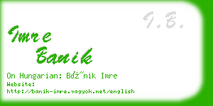 imre banik business card